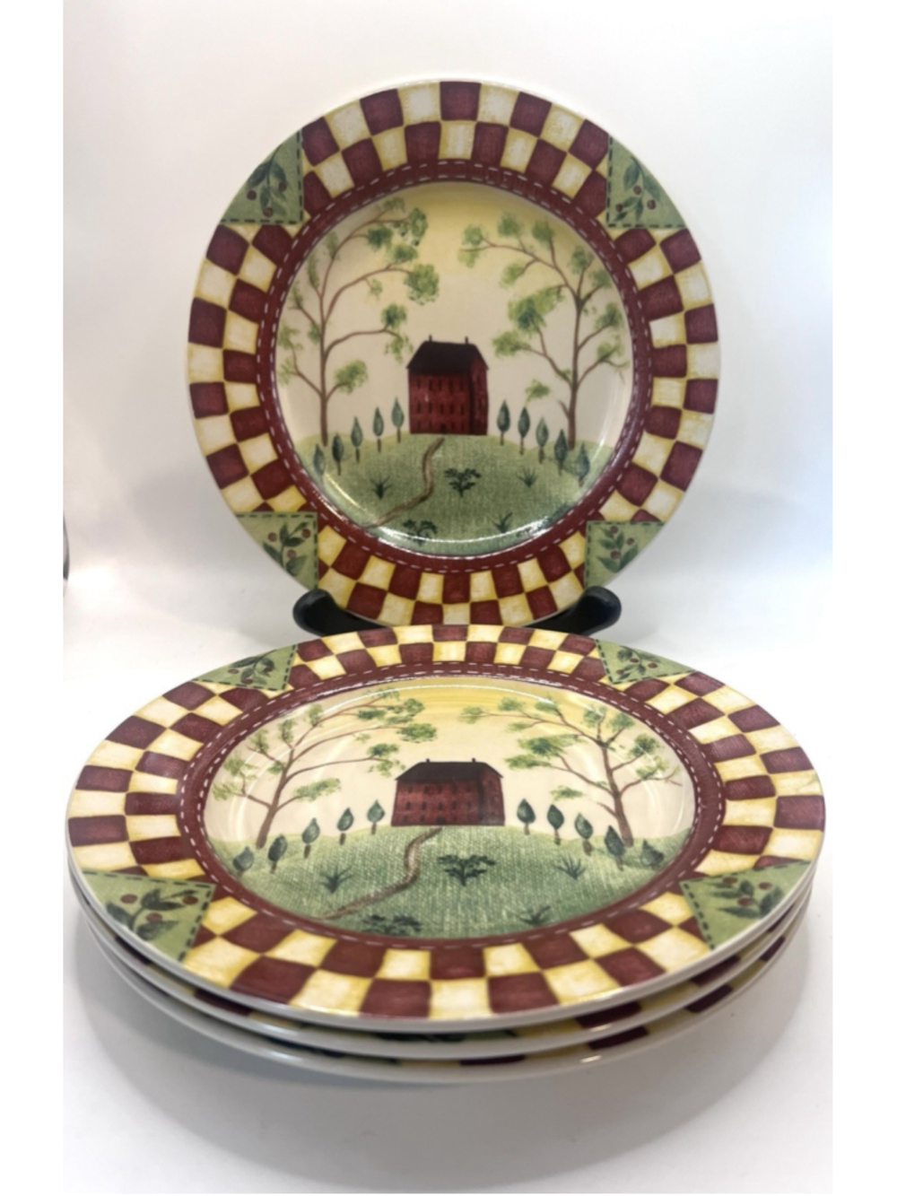 Thomson Pottery Country Home Salad Plates 8” Farmhouse Rustic Primitive Set of 4